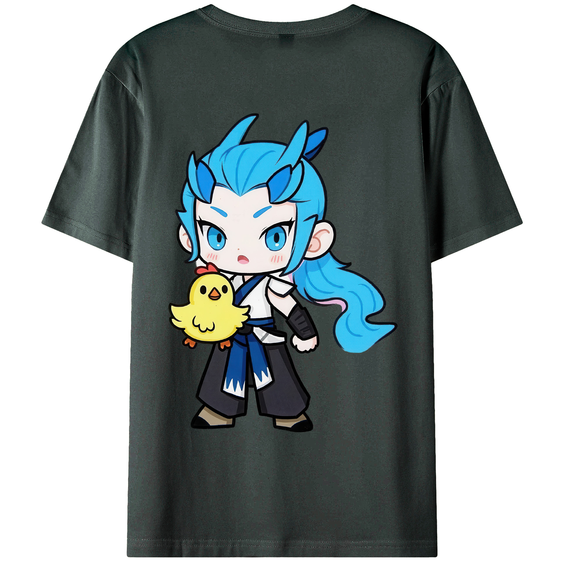 （画像用） Ne Zha 2 ナタ 魔童の大暴れ 綿100％ メンズ半袖Tシャツ（バックプリント） 通気性